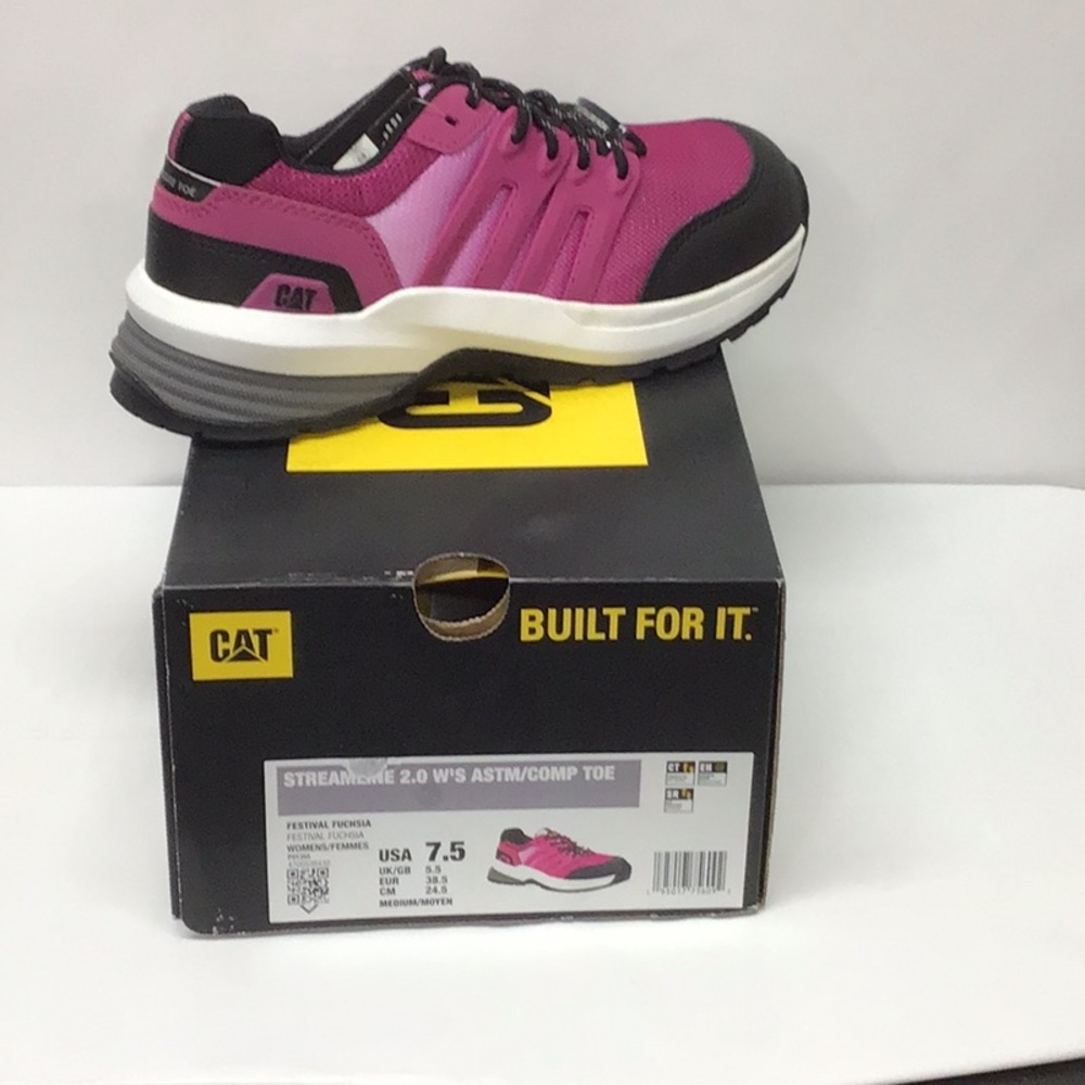 NWT CAT Streamline 2.0 Composite Toe Work Sneaker- Festival Fuchsia SZ 7.5